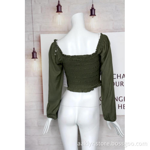 Women Polyester Square Collar